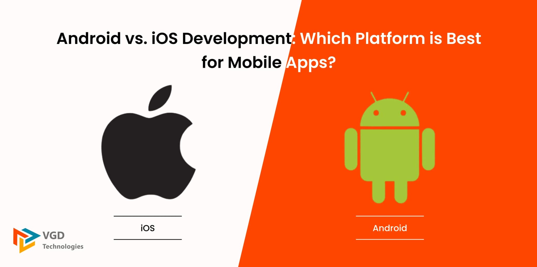 Side-by-side smartphones representing Android and iOS app ecosystems